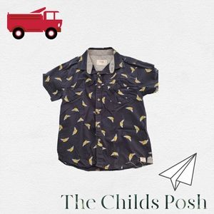 Free Planet Boy button down shirt short sleeves